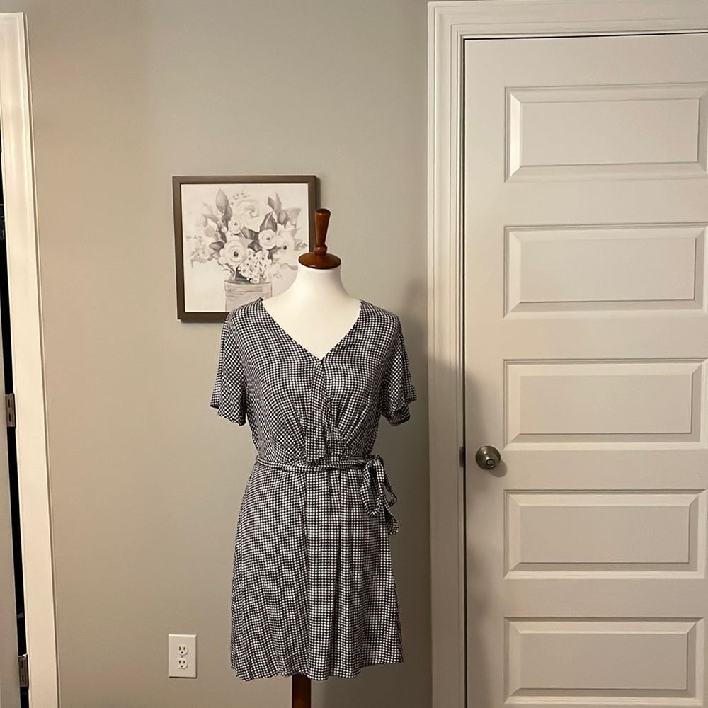 Xhilaration Gingham Mini Wrap Dress w/Tie Waist Sz. 1X